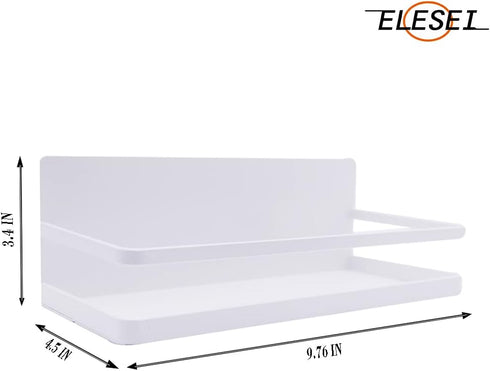 ELESEI 2 Pack Magnetic Spice Rack Refrigerator Side Magnetic Spice Rack Kitchen Magnetic Shelf Magnetic Fridge Shelf