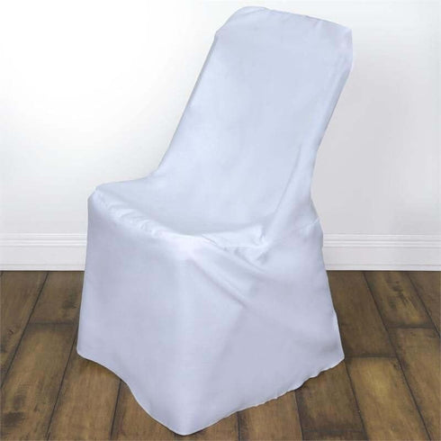 Durable White Polyester Folding Chair Covers - Reusable & Stylish