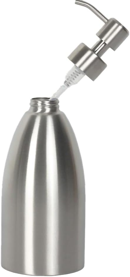 304 Stainless Steel Soap Dispenser 16oz Rust-Proof Liquid Pump Bottle for Kitchen or Bathroom Countertop