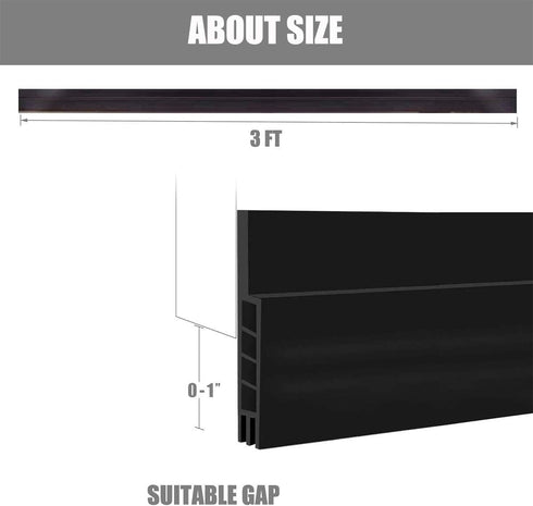 Suptikes 2 Pack Door Draft Stopper - Door Sweep for Exterior & Interior Doors, Dust and Noise Insulation