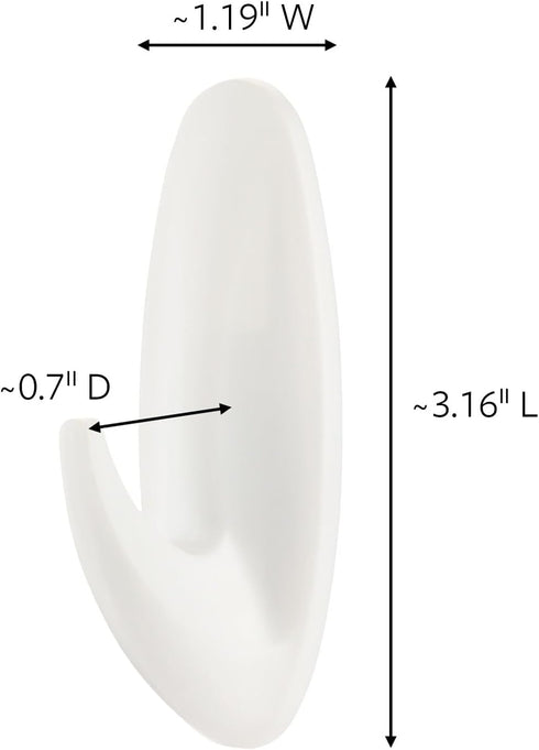 Command Medium Designer Hooks, Damage Free Wall Hooks with Adhesive Strips, 9 White Hooks for Hanging Decorations