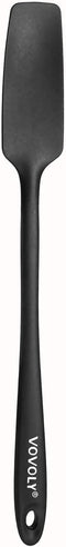 Vovoly Silicone Jar Spatula, Small Head with Long Handle, High Heat Resistant Rubber Scraper for Nonstick Cookware -