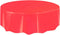 Red Solid Round Short Fold Plastic Table Cover (213cm) 1 Count – Durable & Vibrant Party Essential for Cleanup