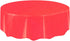 Red Solid Round Short Fold Plastic Table Cover (213cm) 1 Count – Durable & Vibrant Party Essential for Cleanup