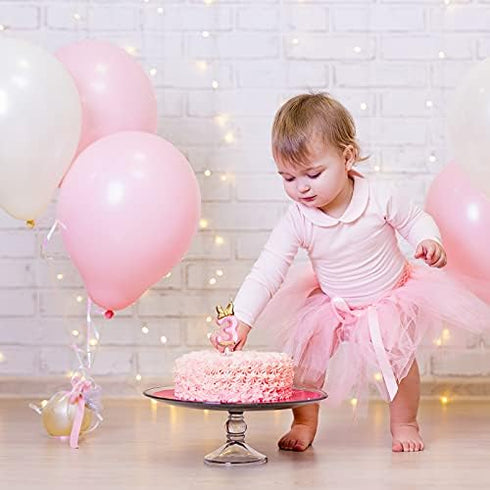 Nuanchu Pink Number 3 Candle, Happy Birthday Topper for Cake Baking Celebration Reunions Anniversary Party Supplies