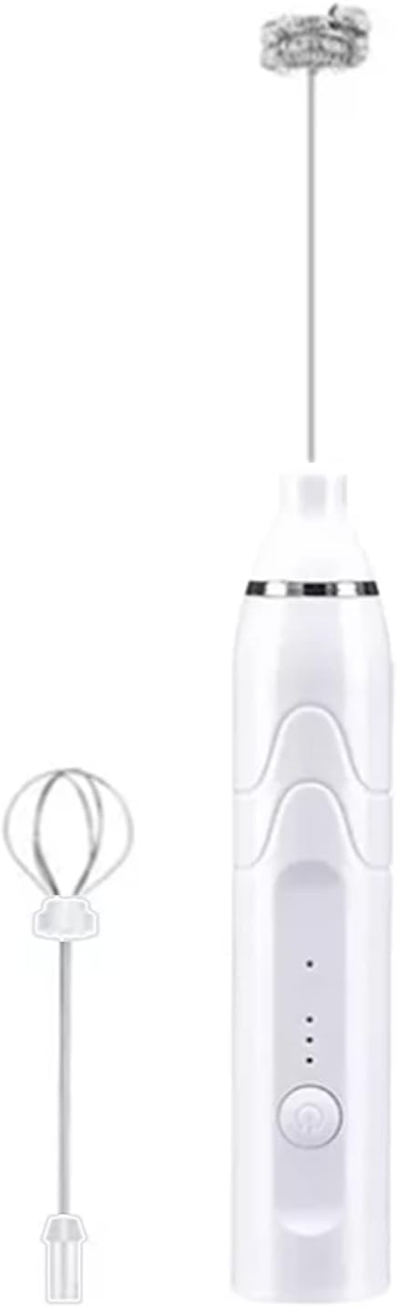 Coffee Whisk Foam Mixer with Stainless Steel Stand, Handheld Electric Milk Frother for Latte and Hot Chocolate