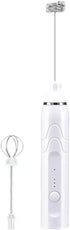Coffee Whisk Foam Mixer with Stainless Steel Stand, Handheld Electric Milk Frother for Latte and Hot Chocolate