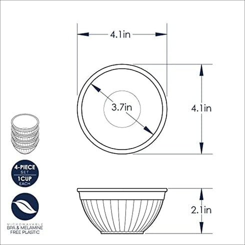Nordic Ware Mini Prep and Serve Mixing Bowls Set, 4-Piece, Earth-Tones