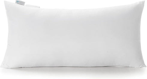 Acanva 1 Count Polyester Decorative Rectangle Throw Pillow Inserts, Hypoallergenic Form Stuffer Cushion, 16x26, White