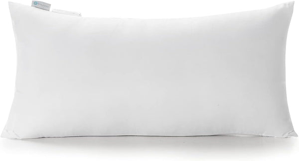 Acanva 1 Count Polyester Decorative Rectangle Throw Pillow Inserts, Hypoallergenic Form Stuffer Cushion, 16x26, White