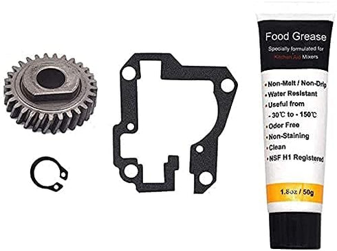 9706529 W11086780 Replacement Gear Parts for Whirlpool, Includes 9709511 Gasket & 9703680 Circlip, 1.8 Oz Grease