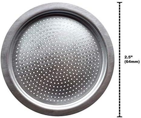 Univen 2.5" (64mm) Espresso Filter and Gasket Seals for Bialetti 6 Cup Aluminum Espresso Makers