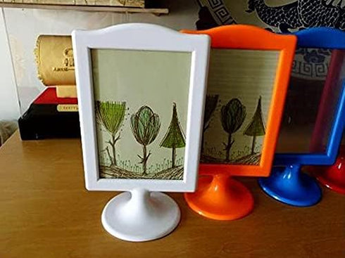 Rikyo 4 Pack 4x6, 2 Standing Photo Frames,Self Standing Photo,Vertical Mount Sign Holders Double Sided Tabletop