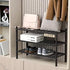 Dranixly 3-Tier Closet, Shoe Rack, Bamboo Stackable Shelf Storage Organizer, Stand for Entryway, Hallway, Bathroom