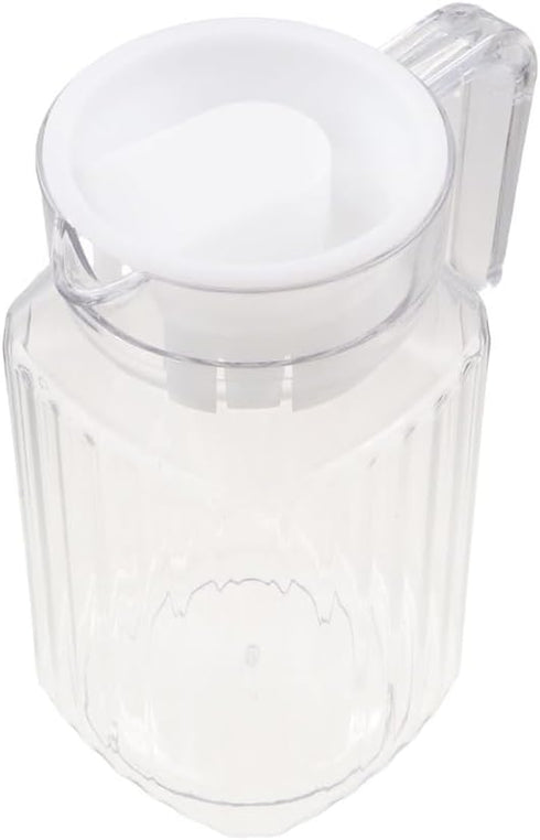 600ML Acrylic Pitcher - Transparent Juice Bottle with Lid and Handle for Cold Water, Juice, Tea, Milk, Sangria