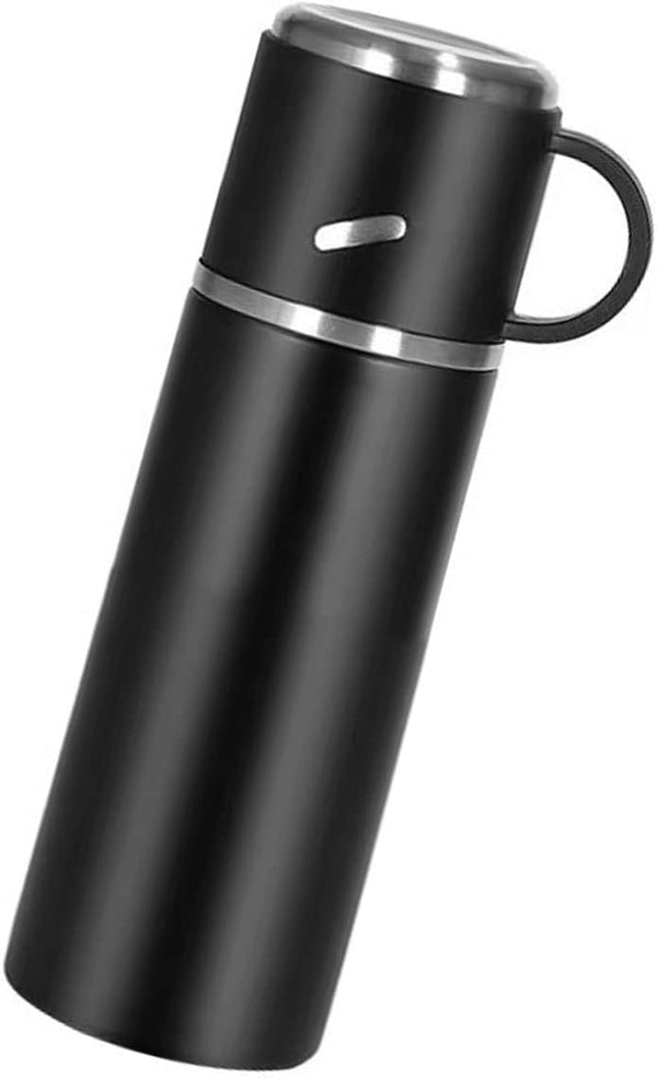 Insulated Water Bottle, Stainless Steel Travel Coffee Mug, Vacuum Flask for Hot and Cold Drinks, 16.23 oz/480ml, Black