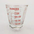 Shot Glass Measure Cup, Acrylic, Incremental Measurements, 1 oz, 6 tsp, 2 Tbl, 30 ml, Kitchen Tool, Red