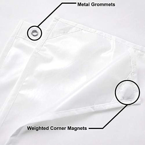 Ultimate Waterproof Fabric Shower Curtain or Liner, Breathable TPU & Machine Washable, White, 70"x72" for Bath Tub/Stall