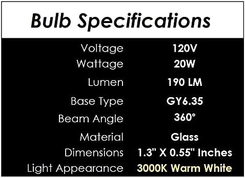 lumenivo Microwave Light Bulbs - 120v 20w GY6.35 T4 Halogen Oven Light Bulb, 10 Pack
