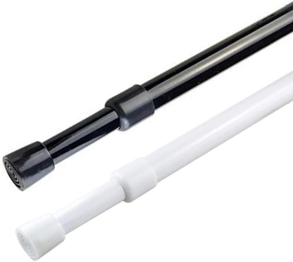 2 Pack Spring Tension Curtain Rod Adjustable 28-43 Inches, 5/8" Diameter, White