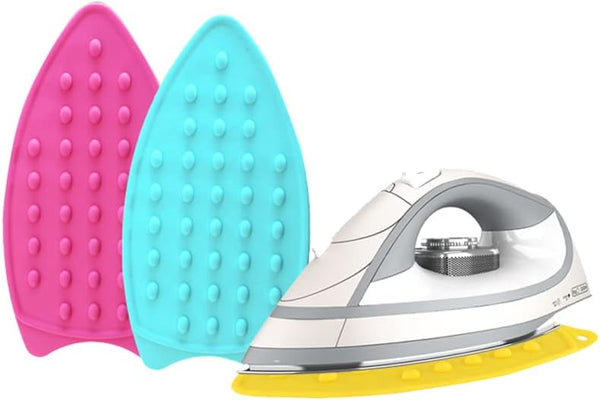 2-Pack Silicone Iron Rest Pad, JCSMARTEC Hot Resistant Mat for Ironing Board, Multicolor for Home Decor (Pink+Mint
