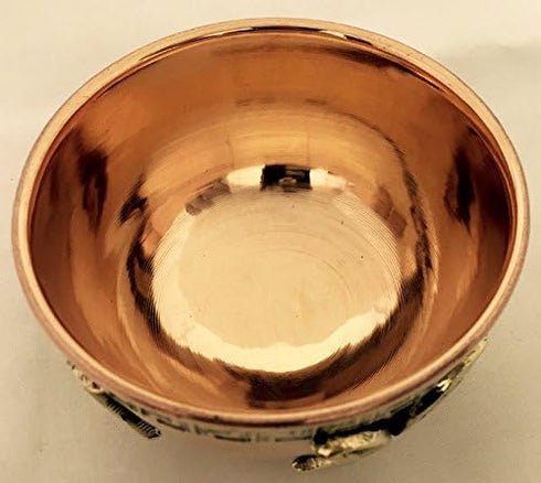 Triple Moon Copper Offering Bowl, 3", Great for Altar, Ritual, Incense Burner, Decoration Bowl