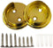 QCAA Heavy Duty Solid Metal Pole Socket Set, 1-3/8'', Polish Brass, 1 Pair