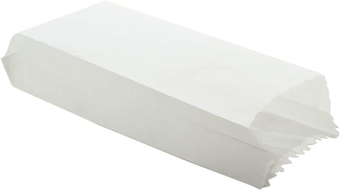 Non-Waxed Glassine Paper Bags, Pack of 100, 7.75x2.75x1.5 Inch Gussetted White Food Grade Pouches