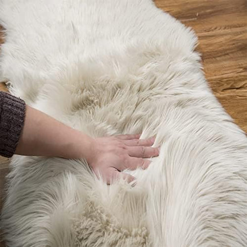 EasyJoy (2 6 Ultra Soft Fluffy/Fuzzy Shaggy Area Rug Faux Fur Chair Cover Seat Pad for Bedroom Floor Sofa Living Room x