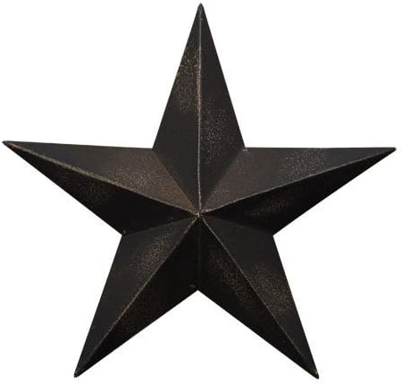 Home Collection Dimensional Steel Metal Barn Star - 12.2" x 6.9", Black Antique Matte Finish