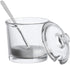 123Arts Glass Sugar Bowl Spice Jar with Lid and Stainless Steel Spoon
