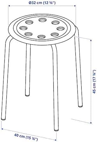 IKEA 32 cm (12 5/8 Marius Stool, White, '')