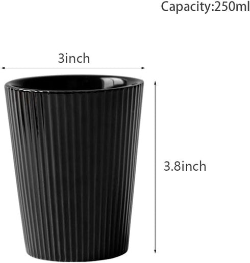 Ceramic Vertical Stripe Toothbrush Cup, Couple Ceramic Toothbrush Cup, Bathroom Tumbler, Striped Ceramic Coffee Mug