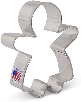 Gingerbread Girl Cookie Cutter, 3.75" Made in USA by Ann Clark