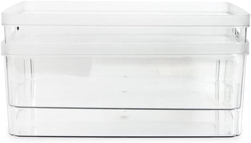 Isaac Jacobs 2-Pack Large Clear Storage Bins, Plastic Organizer for Home, Office, Kitchen, Bathroom, BPA Free