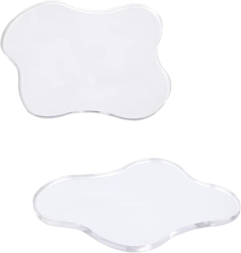 LUTER 2pcs Acrylic Irregular Coasters, Clear Cloud Shape Cup Mats Transparent Irregular Shaped