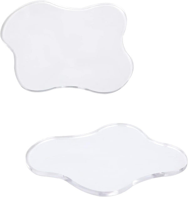 LUTER 2pcs Acrylic Irregular Coasters, Clear Cloud Shape Cup Mats Transparent Irregular Shaped