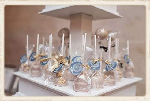 100 CAKE POP BAGS, 4W"x2D"x8H" Bottom Gusseted Clear Poly Favor for Large Size Cake Pops