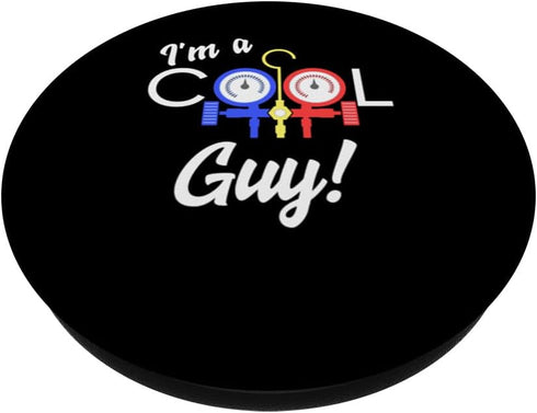 Cool Guy Air Conditioner Repair A/C Tech Heating Cooling Men PopSockets Standard PopGrip