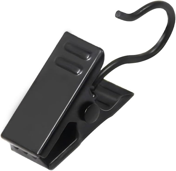 Coideal Small Curtain Clips Hooks, 100 Pack Black Metal for Hanging Christmas String Lights and Art Display