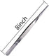 Long Kitchen Tweezers with Precision Serrated Tips, 8 Inches Stainless Steel Cooking Tweezers for Barbecue