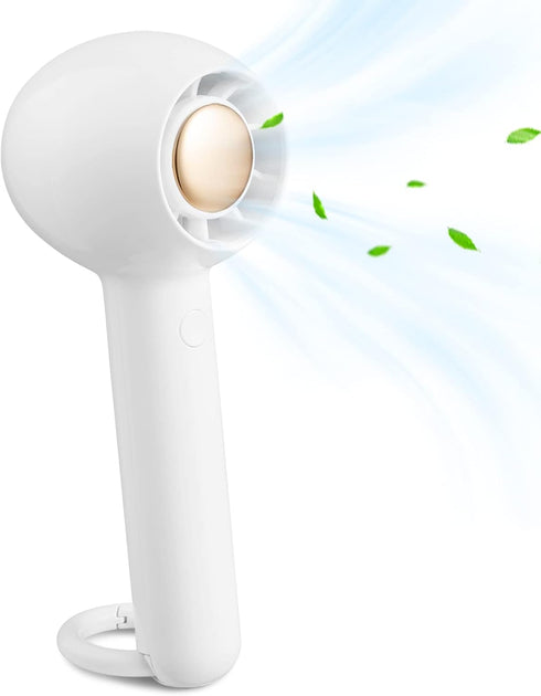 Portable Mini Handheld Fan, Rechargeable Personal Lash Fan for Women Makeup, 2 Speeds for Indoor Outdoor Travel - White