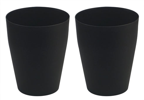 Feisco 2-Pack Small Round Trash Can, Plastic Wastebasket for Bathroom, Bedroom, Kitchen, Office (Black)