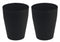 Feisco 2-Pack Small Round Trash Can, Plastic Wastebasket for Bathroom, Bedroom, Kitchen, Office (Black)