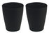 Feisco 2-Pack Small Round Trash Can, Plastic Wastebasket for Bathroom, Bedroom, Kitchen, Office (Black)