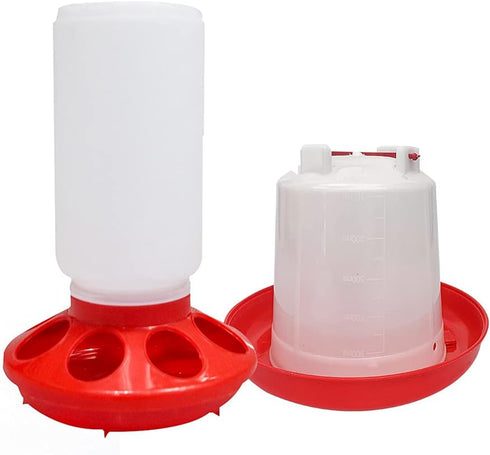 Lucky Farm Chick Feeder and Waterer kit 1L Drinker & Feeder for Chickens Broilers,&