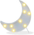 Pooqla Decorative LED Crescent Moon Marquee Sign, Nursery Night Lamp Gift, Ramadan Home Decorations (White)