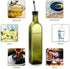 Leaflai 1 Set 2 2Labels,1 1 17 oz(500ml) Olive Oil Dispenser Bottle, Pcs Green Glass Olive Oil Dispenser and Vinegar