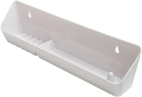 Bueyfolt 11" Kitchen Sink Front Tip-Out Accessory Trays with Mounting Screws, White, 2 Pack (Conventional Open Tray &