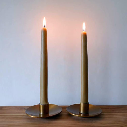 Candlestock 8 Inch Real Bayberry Taper Candle Pair, Pure Bayberry and 100% USA Beeswax Blend, Dripless